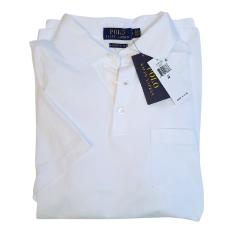 Polo Ralph Lauren Custom Slim Fit White Polo